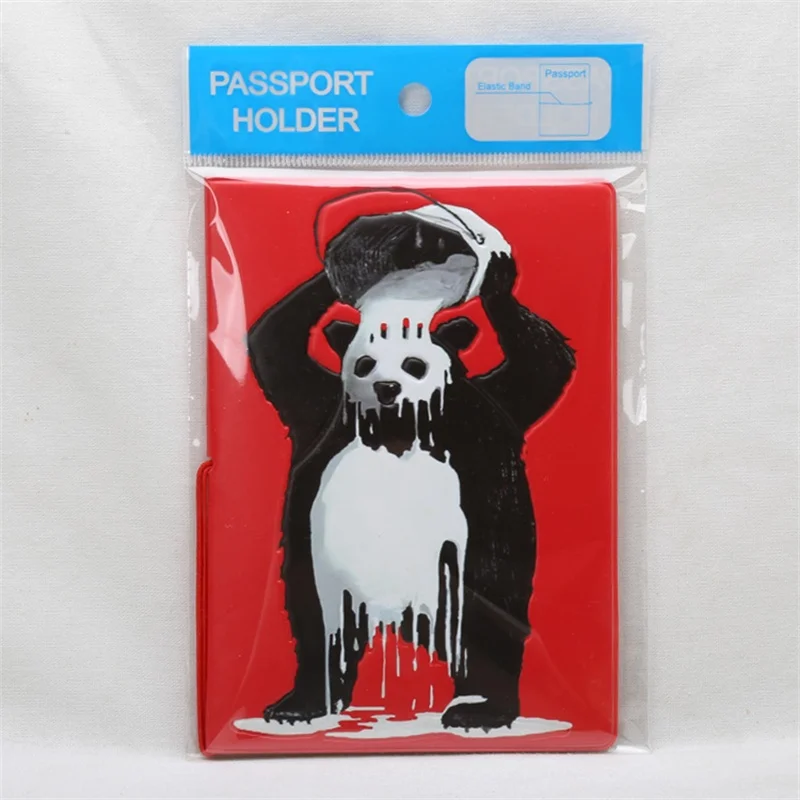 Cutely Panda Обложка для паспорта в путешествии искусственная кожа ПВХ 3D дизайн 14*9 6 см