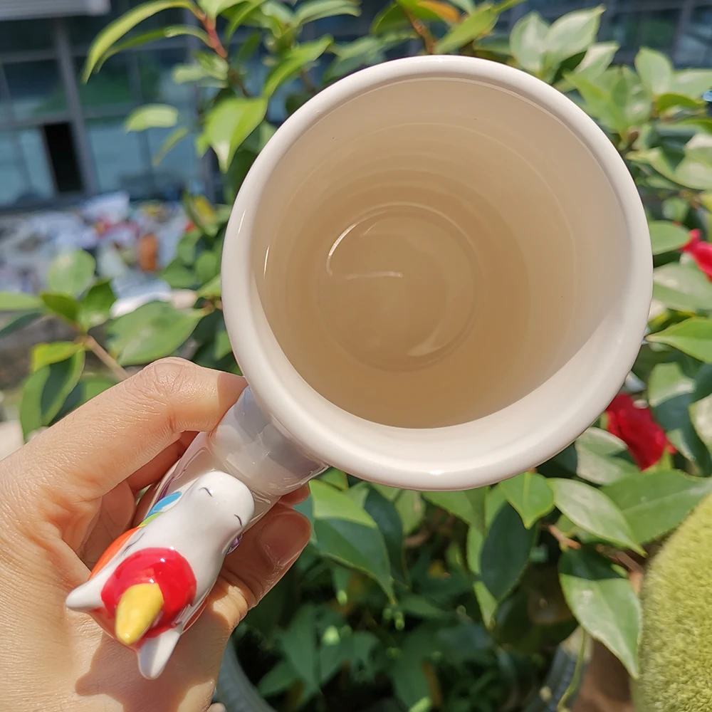 Забавная Радуга Единорог Лошадь керамическая кружка с ручкой большая кофейная