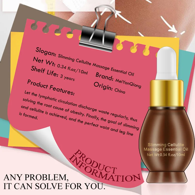 

droppshiping 10ml Body Shaping Firming Essential Oil Fat Burning Weight Loss Leg Waist Massage Oils MFJ99