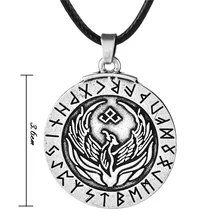 Viking Феникс жар ожерелье с подвеской в форме руны винтажном стиле