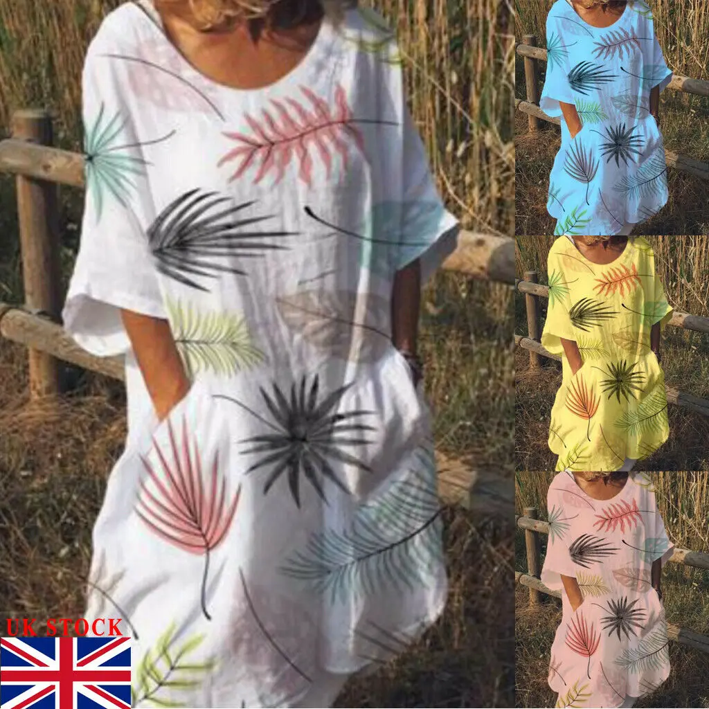 Женское мини платье с коротким рукавом в стиле бохо размера плюс летнее