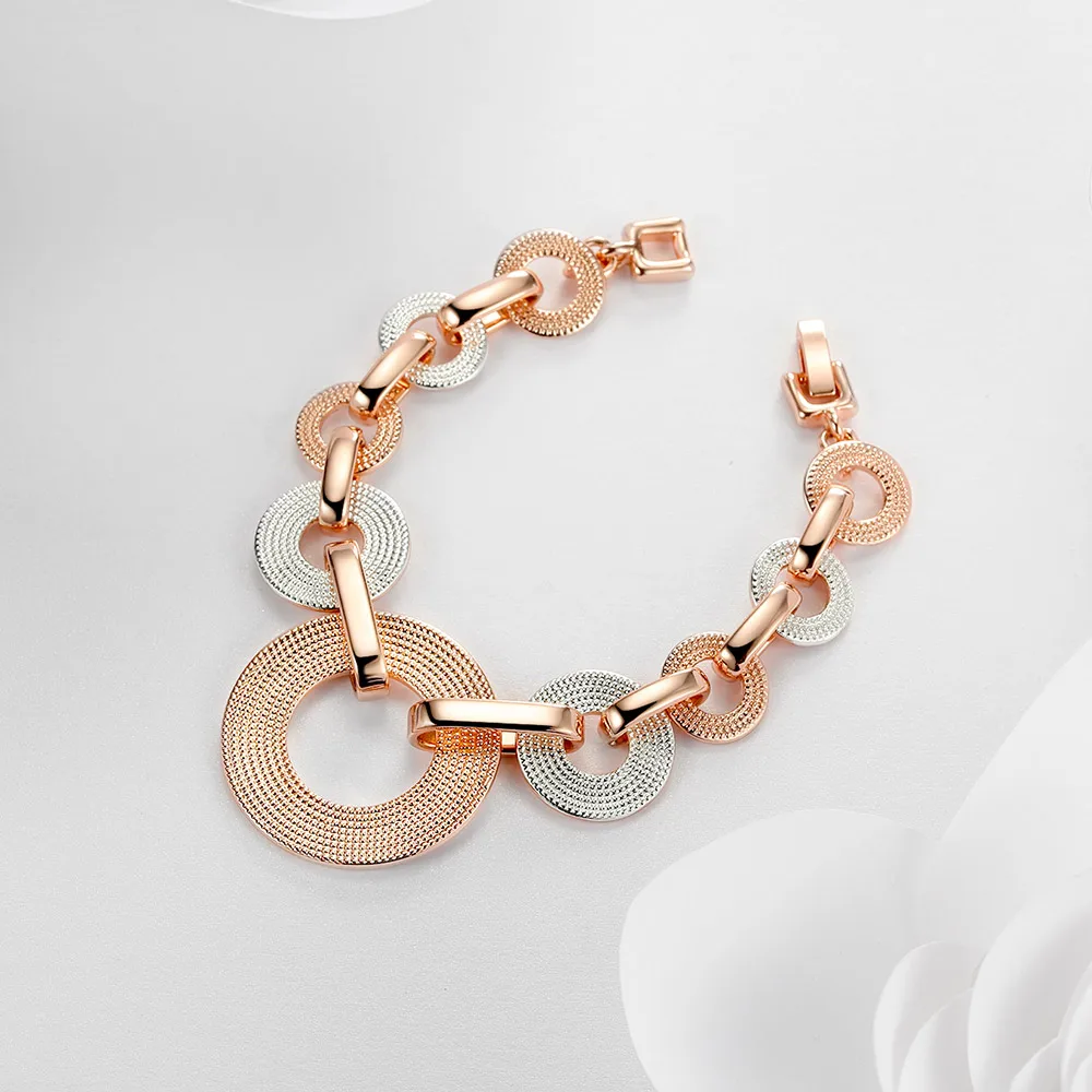 Viennois Золотые браслеты и для женщин Серебряный браслет Круглые Женские розовые