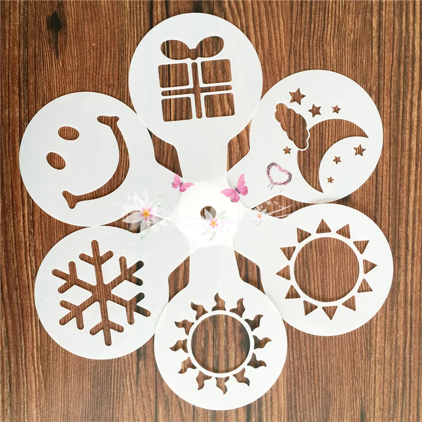 19 шт. Кофе торт кекс Пластик Трафарет Шаблон Mold украшения инструмент дома бариста