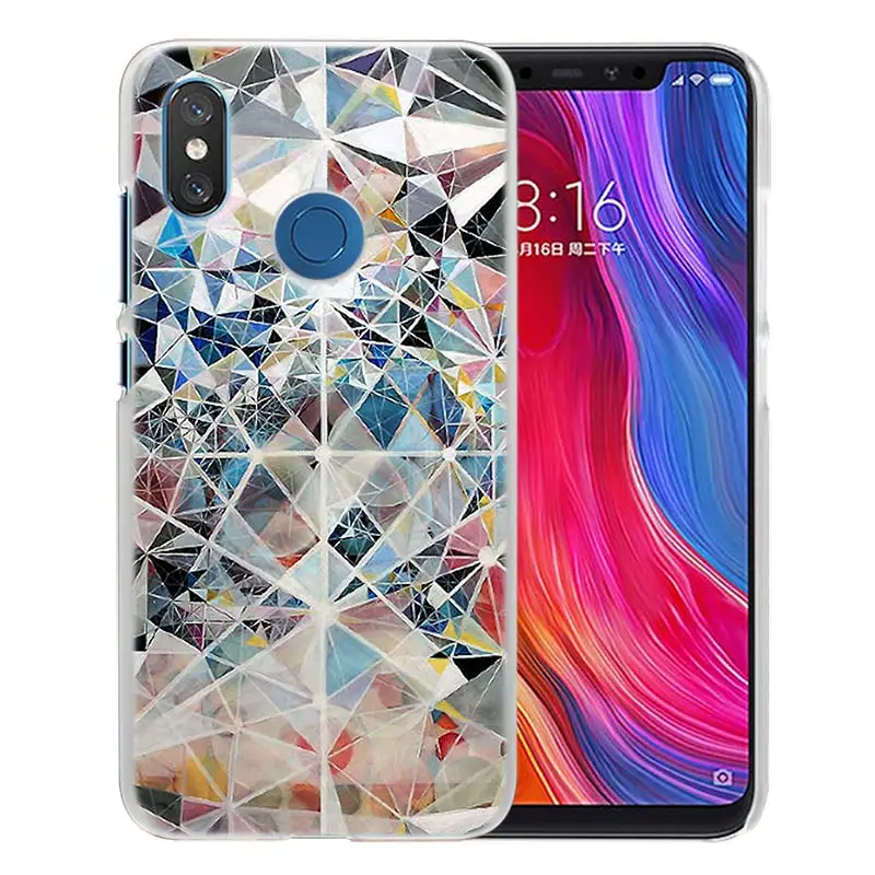 Для Xiao mi Red mi Note 7 Go 6 6A Pro S2 5 Plus 4X mi Play 8 lite A2 A1 Прозрачный жесткий пластиковый чехол для украшения блестящий красный - Цвет: 15