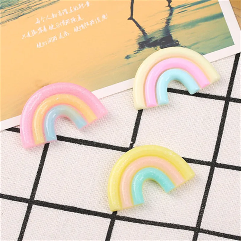 15pcs/lot 45*28MM Cute Multicolor Rainbow Flatback Resin Cabochons Parts for Jewelry DIY Decoration Scrapbooking Crafts | Дом и сад