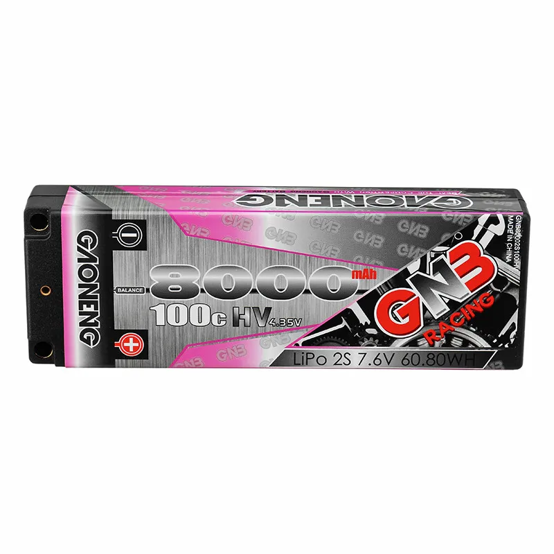 Gaoneng 7.6V 8000mAh 100C 2S HV 4.35V Rechargeable Lipo Battery 5.0mm Banana Plug T for 1:10 RC Car Boat | Игрушки и хобби