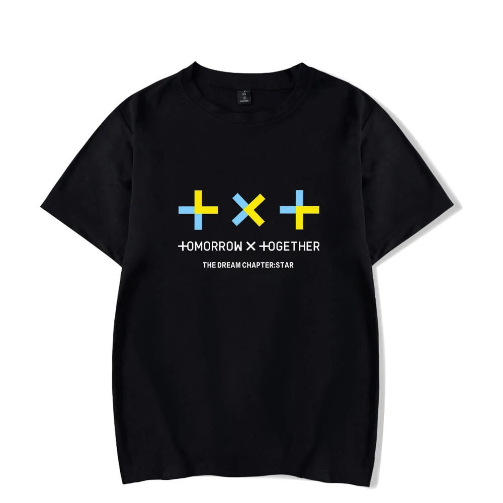 Розовый хлопок TXT Kpop женская футболка красивая модная новинка для девочек с