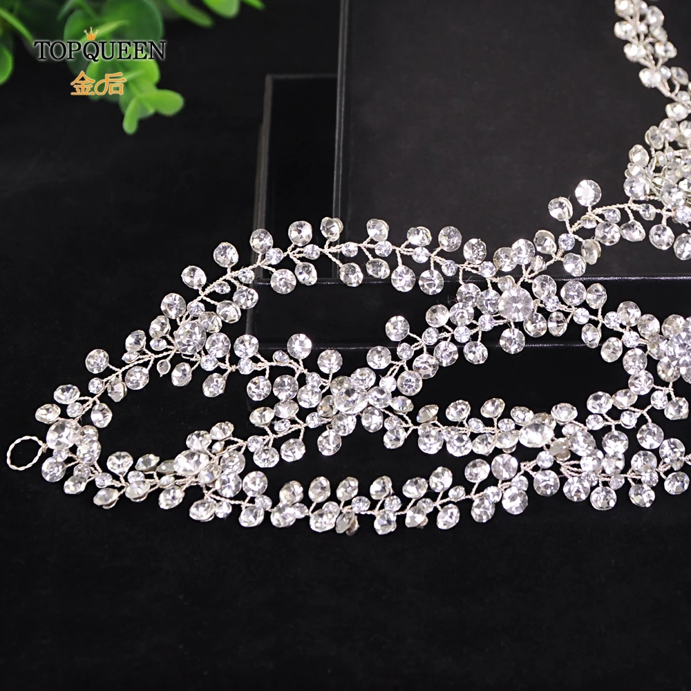 TOPQUEEN HP243Wedding аксессуары для волос; свадебные аксессуары для волос свадьбы горный хрусталь Тиара для свадебной прически Серебряный свадебный оголовье