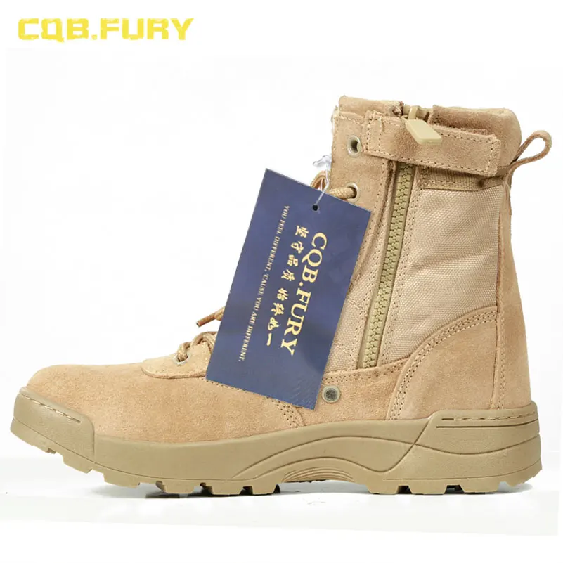 CQB.FURY летние мужские военные тактические ботинки из коровьей замши пустынные