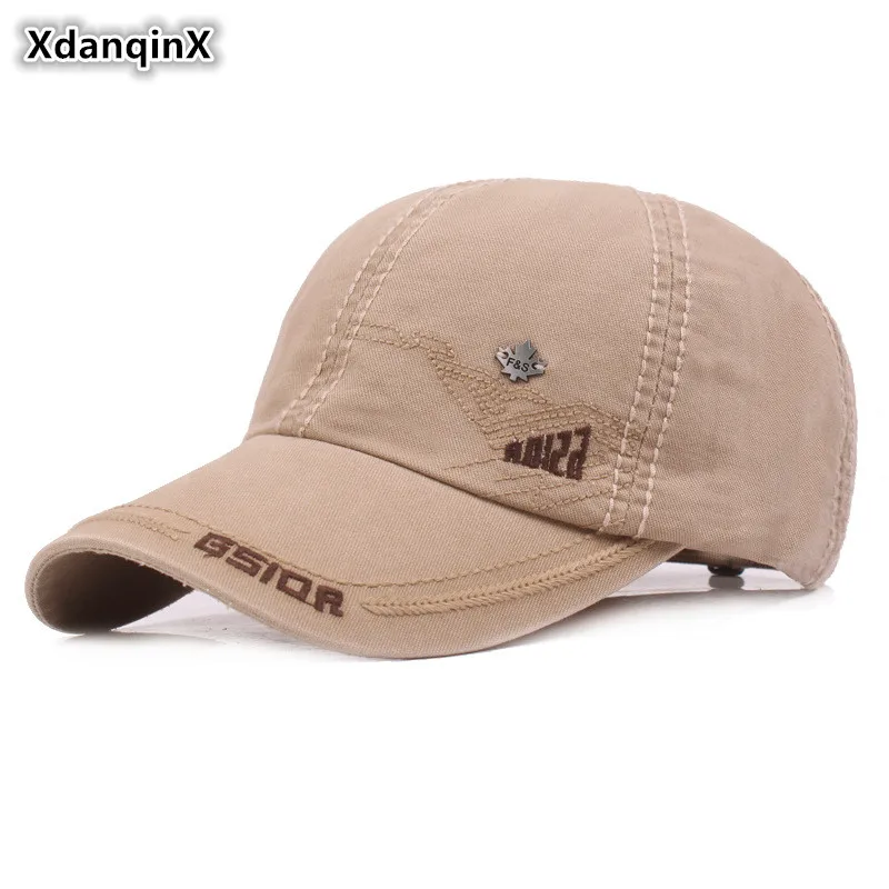 

XdanqinX Spring Autumn Adult Men's Cotton Baseball Caps Tongue Visor Cap Adjustable Size Male Bone Fashion Snapback Dad's Hat