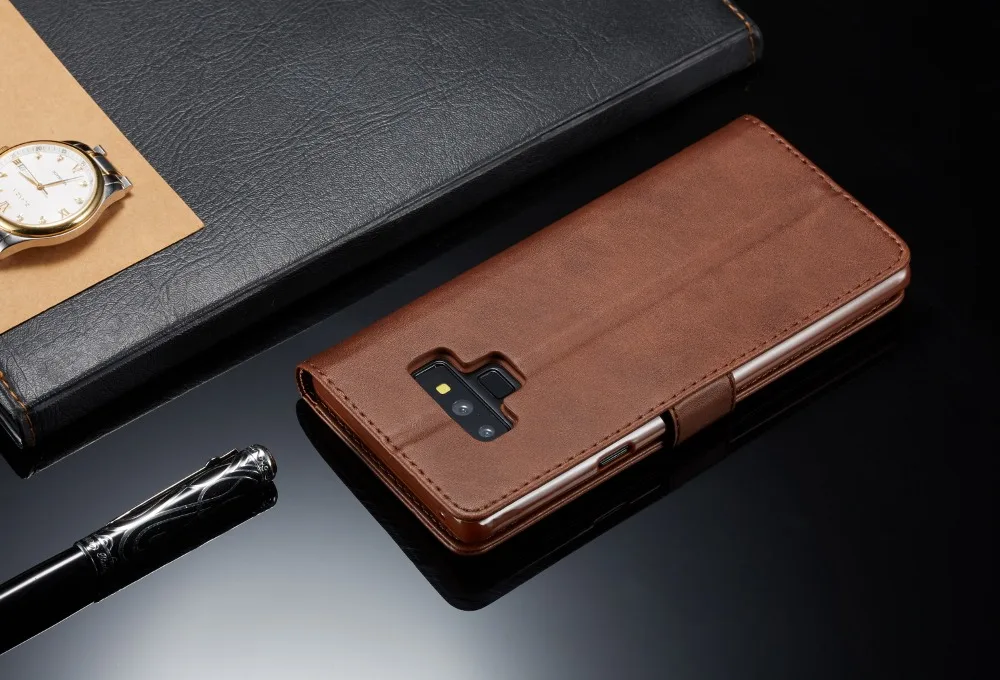 Роскошный кожаный чехол книжка для телефона Samsung Galaxy Note 9 с магнитной подставкой 8