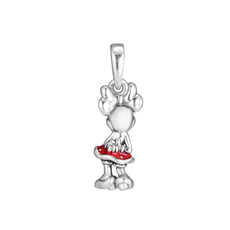 Fit Pandora браслет Минни горошек кулон с точками Шарм яркий красной эмалью DIY для женщин серебро 925 ювелирных изделий FL905