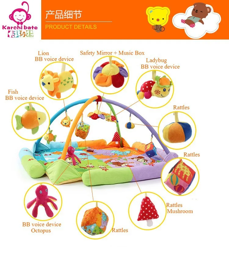 Фирменные игровые коврики для новорожденных музыкальный коврик игр младенцев