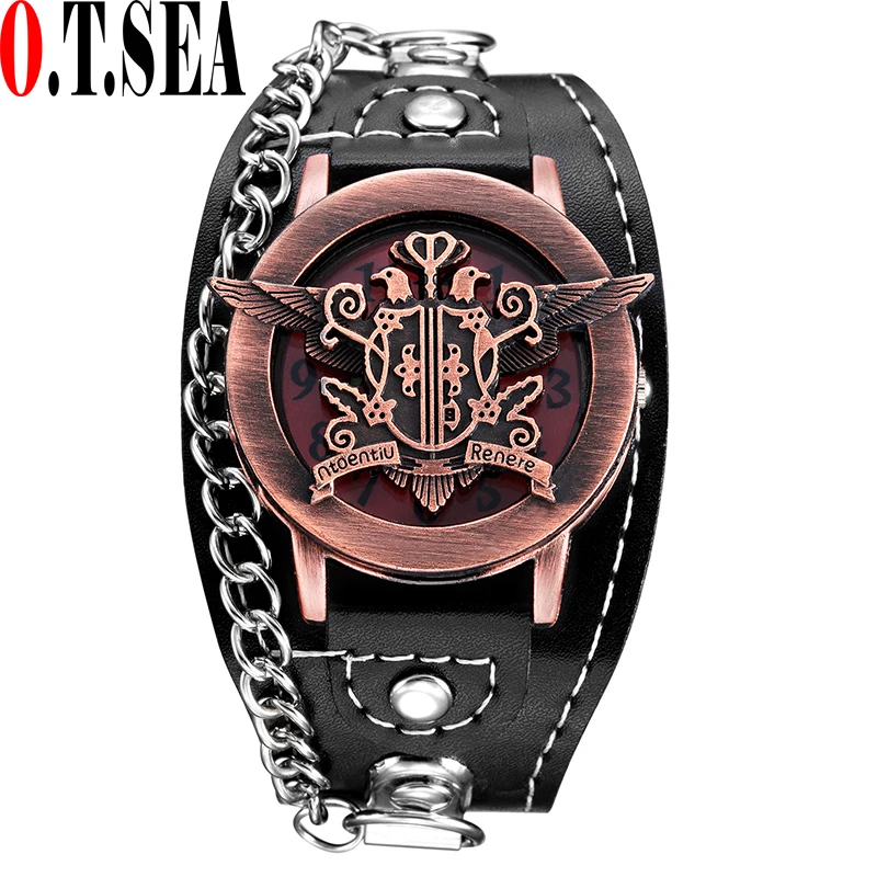 Новое поступление O. T. SEA брендовые Уникальные Кварцевые часы в стиле панк