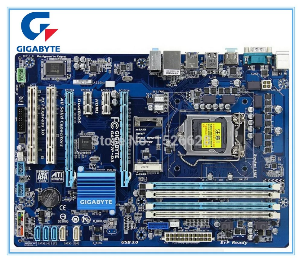 Gigabyte GA-Z77P-D3 оригинальная материнская плата ПК DDR3 LGA1155 платы USB3.0 32GB Z77P-D3 Z77 настольная материнская плата