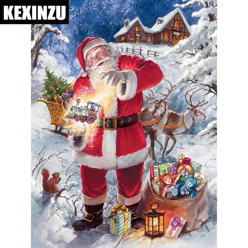 

5D DIY Алмазная вышивка в стиле Санта Клауса, алмазная вышивка крестиком, квадратная Стразы мозаика украшение дома
