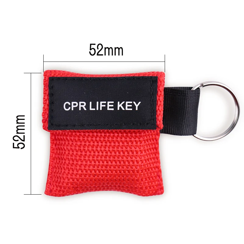 

50pcs CPR Resuscitator Mask With Keys Chain Mouth To Mouth Protect CPR Face Shield For First Aid Training