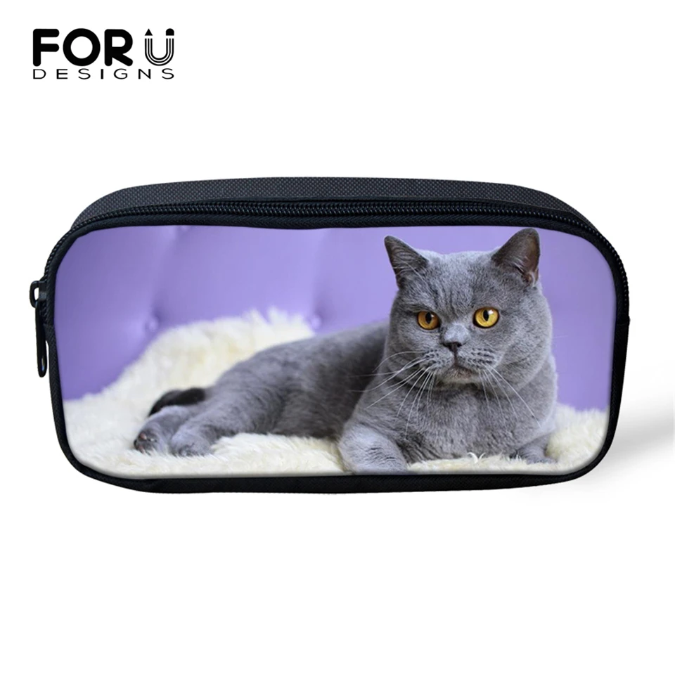 Косметички FORUDESIGNS с милыми толстыми кошками для женщин Мультяшные женские