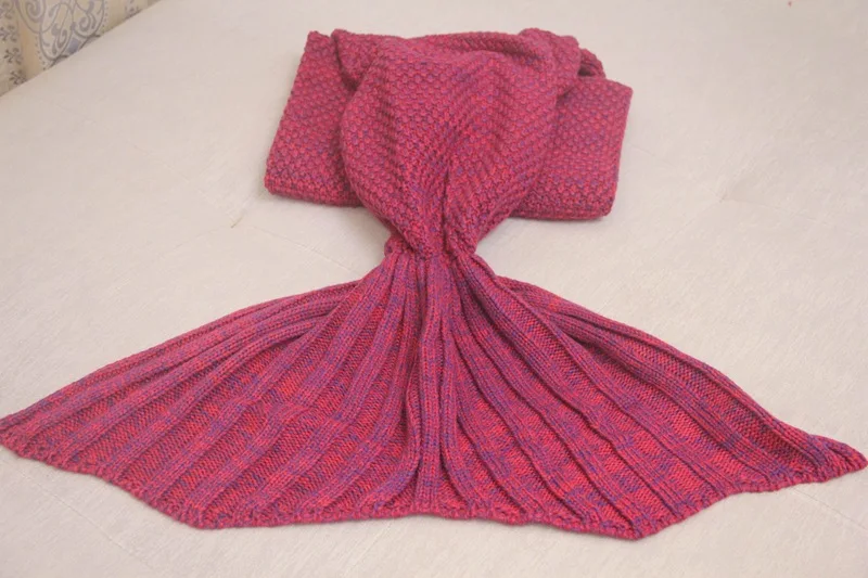 Новинка 2018 года милая девушка зима теплая Вязанное одеяло хвост русалки сна