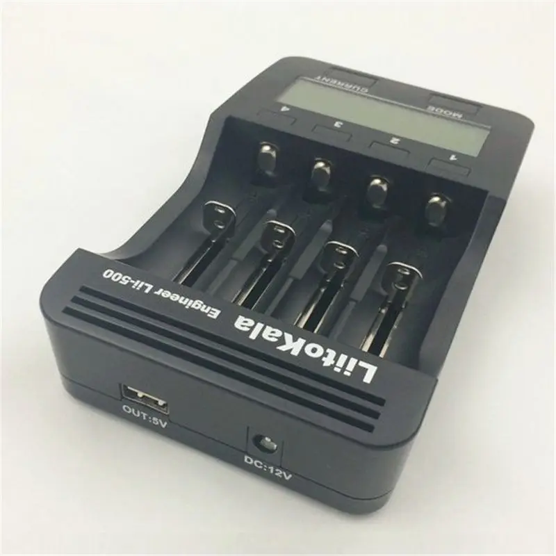 LiitoKala Lii-500 12V US UK 2.0A ЖК-дисплей умный литиевый и NiMH зарядное устройство 18650 26650 14500 AA
