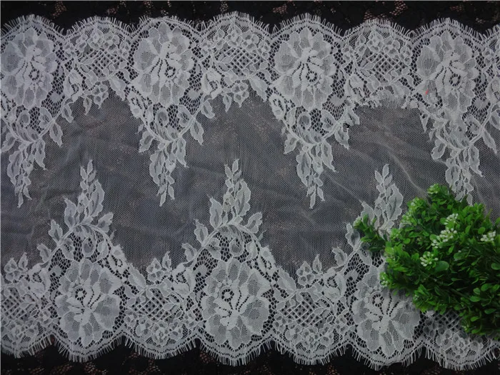 3 м/лот французская кружевная отделка белая Бриллиантовая ткань для свадебного