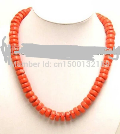 

GENUINE NATURAL 4*10mm Pink Thick Slice Coral Necklace women wedding Noble style Large beads 18inch longer