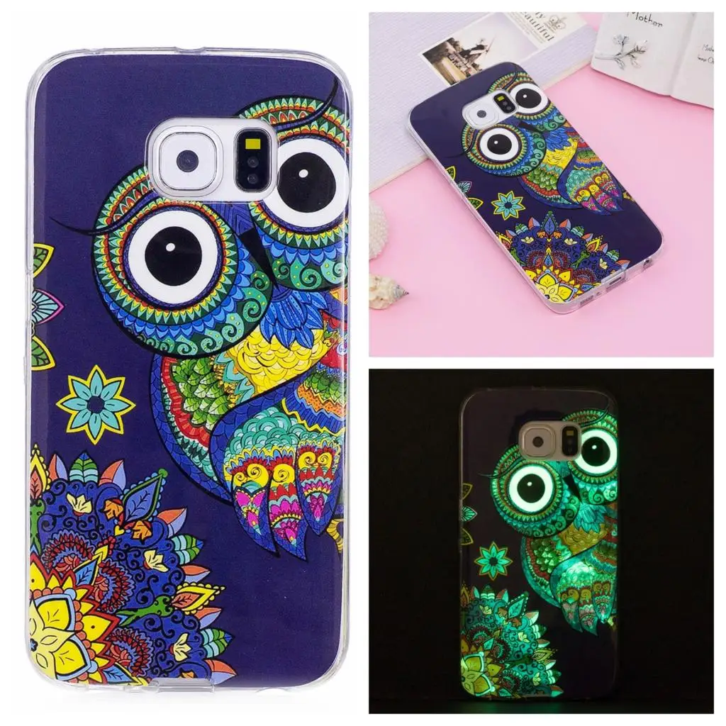 Мягкий чехол для Samsung Galaxy S6 Edge S6edge G925 G925F G925J G925W8 SM-G925 SM-G925F светящийся ТПУ телефона с