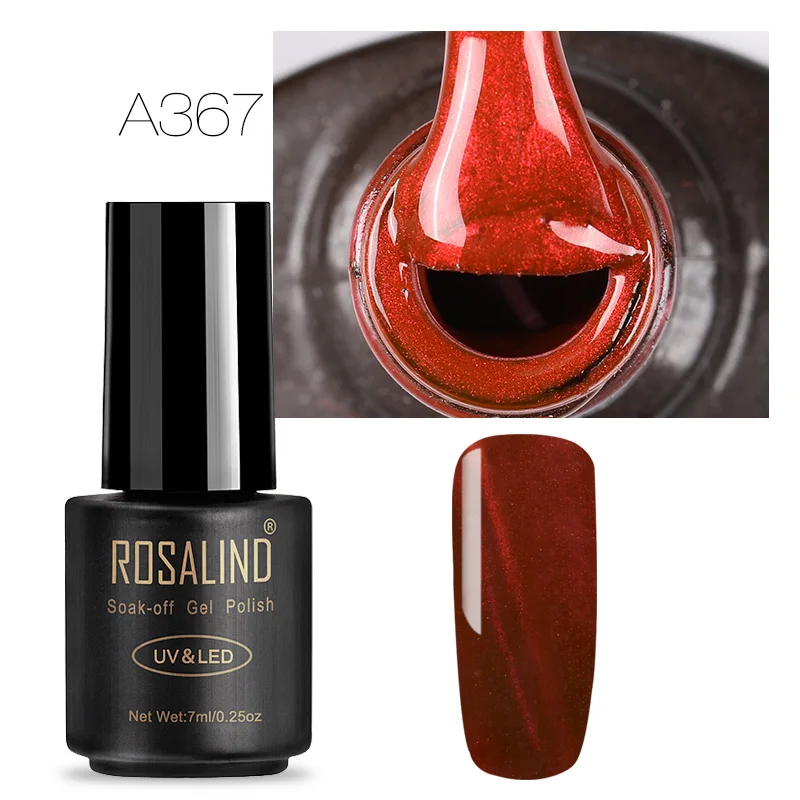 A367 Набор гель-лаков ROSALIND UV Vernis полуперманентный праймер Базовое покрытие 7 мл Гель-лак для кошачьих глаз дизайн ногтей маникюр ногтей Гель-лаки - Цвет: A367