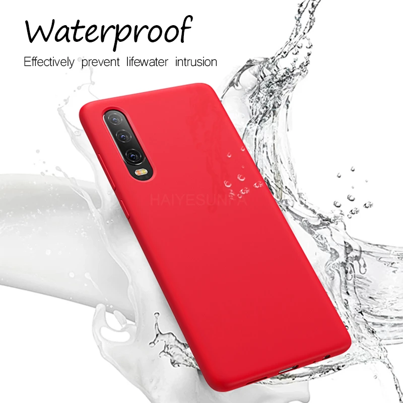 Luxury Liquid Silicone Bumper Case On The For Huawei P30 P20 Pro Soft TPU Back Cover Huawai Lite Shockproof |