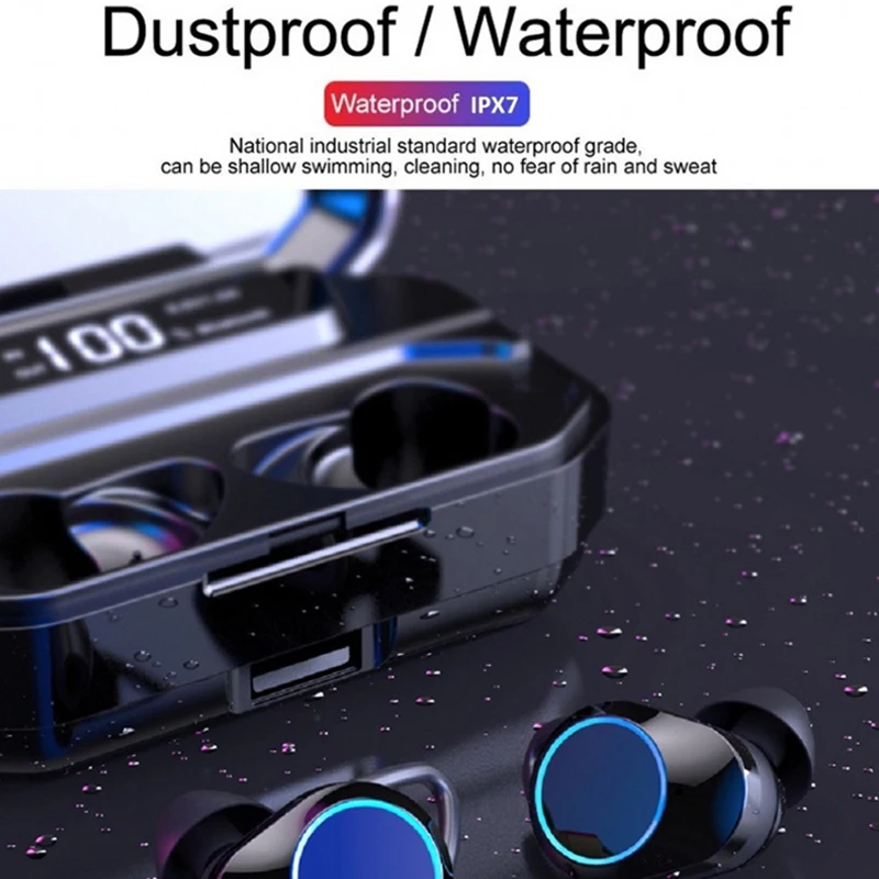 Беспроводные наушники Bluetooth игровая гарнитура водонепроницаемые 9D стерео G02 TWS