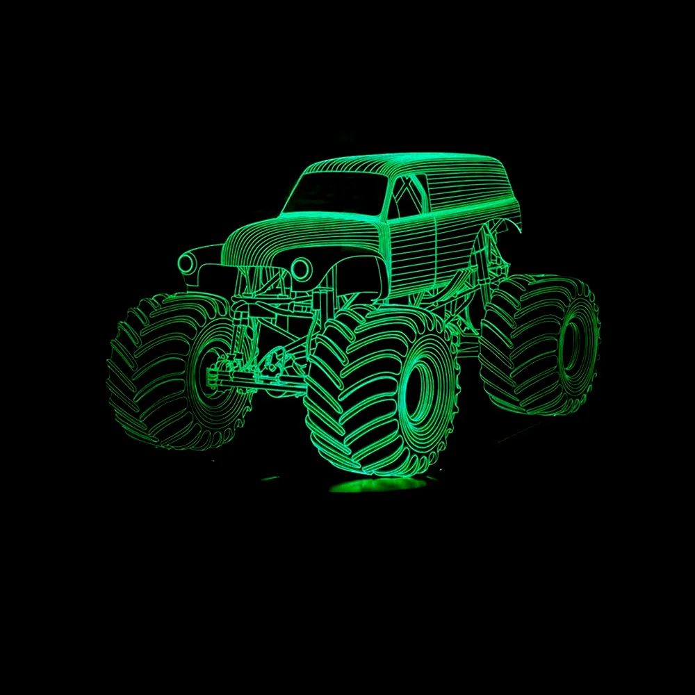 Креативная 3d красочная Ночная Тракторная 7 Сенсорная лампа дистанционного