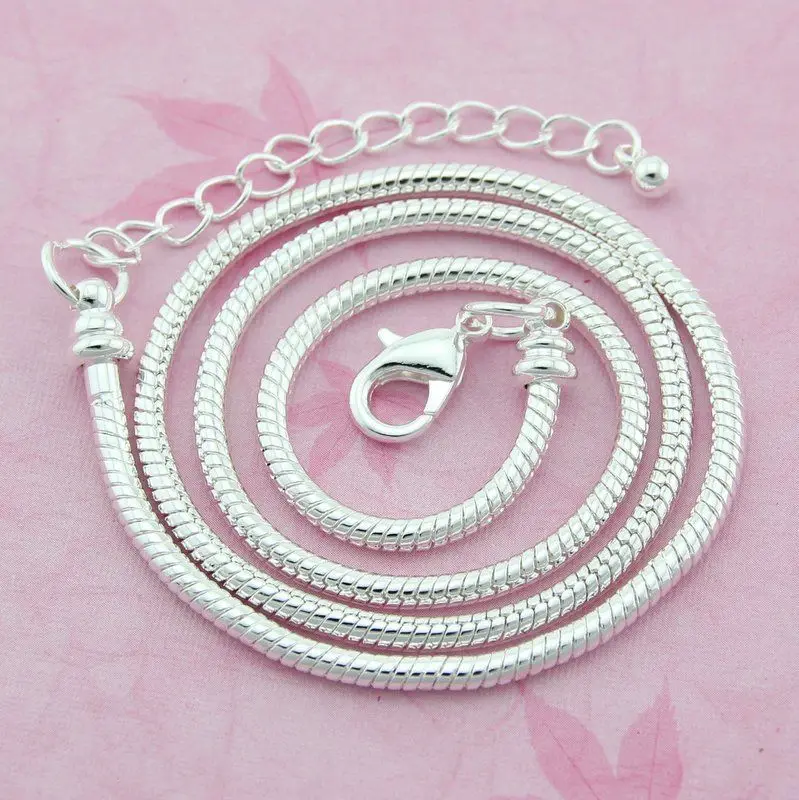 

10pcs Silver Plated Snake Chain Lobster Clasp Necklaces For European Charms Beads 50cm / 20" PP12