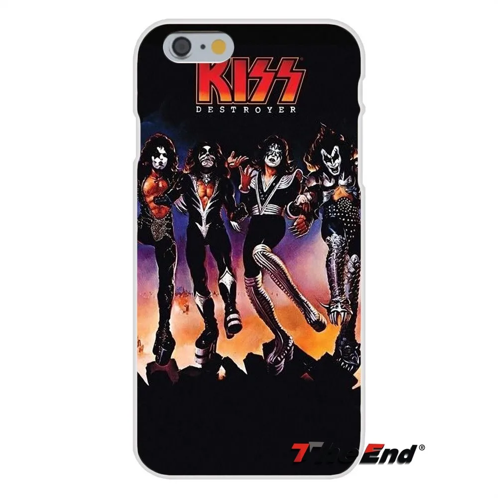 Силиконовый мягкий чехол с принтом рок-группы США KISS для iPhone X 4 4S 5 5S 5C SE 6 6S 7 8 Plus Galaxy