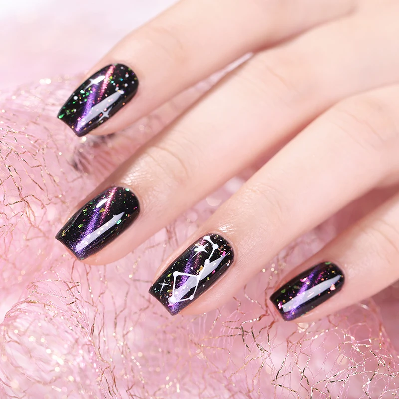 Магнитный Гель лак BORN PRETTY 6 мл для ногтей Блестящий фиолетовый золотой блестящий