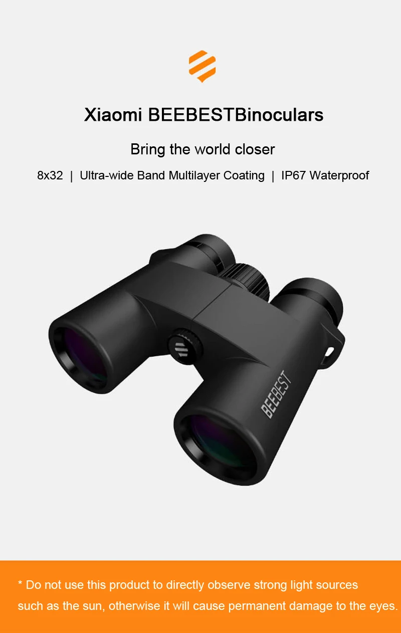 Xiaomi Mijia BEEBEST 8x32 портативный карманный бинокль HD оптический IP67 Водонепроницаемый Телескоп 130 м/1000 м Открытый Отдых Путешествия