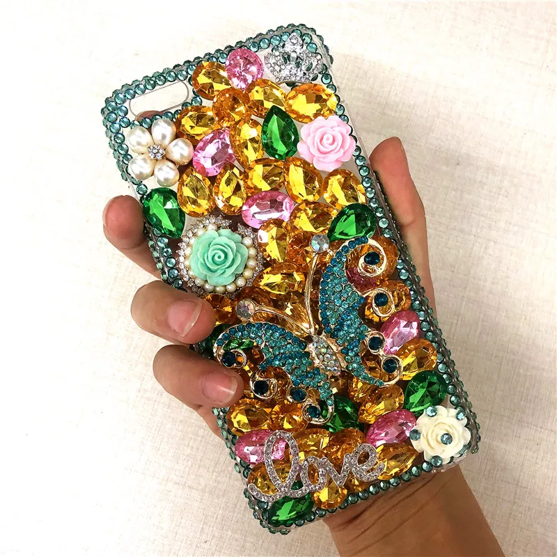 XINGDUO For Xiaomi mi 9 Bling Glittering butterflies flower rhinestone cover case for 8 Lite Redmi note 7 6A A2 | Мобильные телефоны
