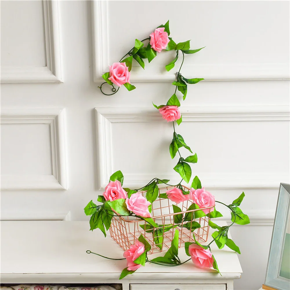 Яркие цвета Листья ротанга свадебные искусственные лозы дом офис магазин 1 шт