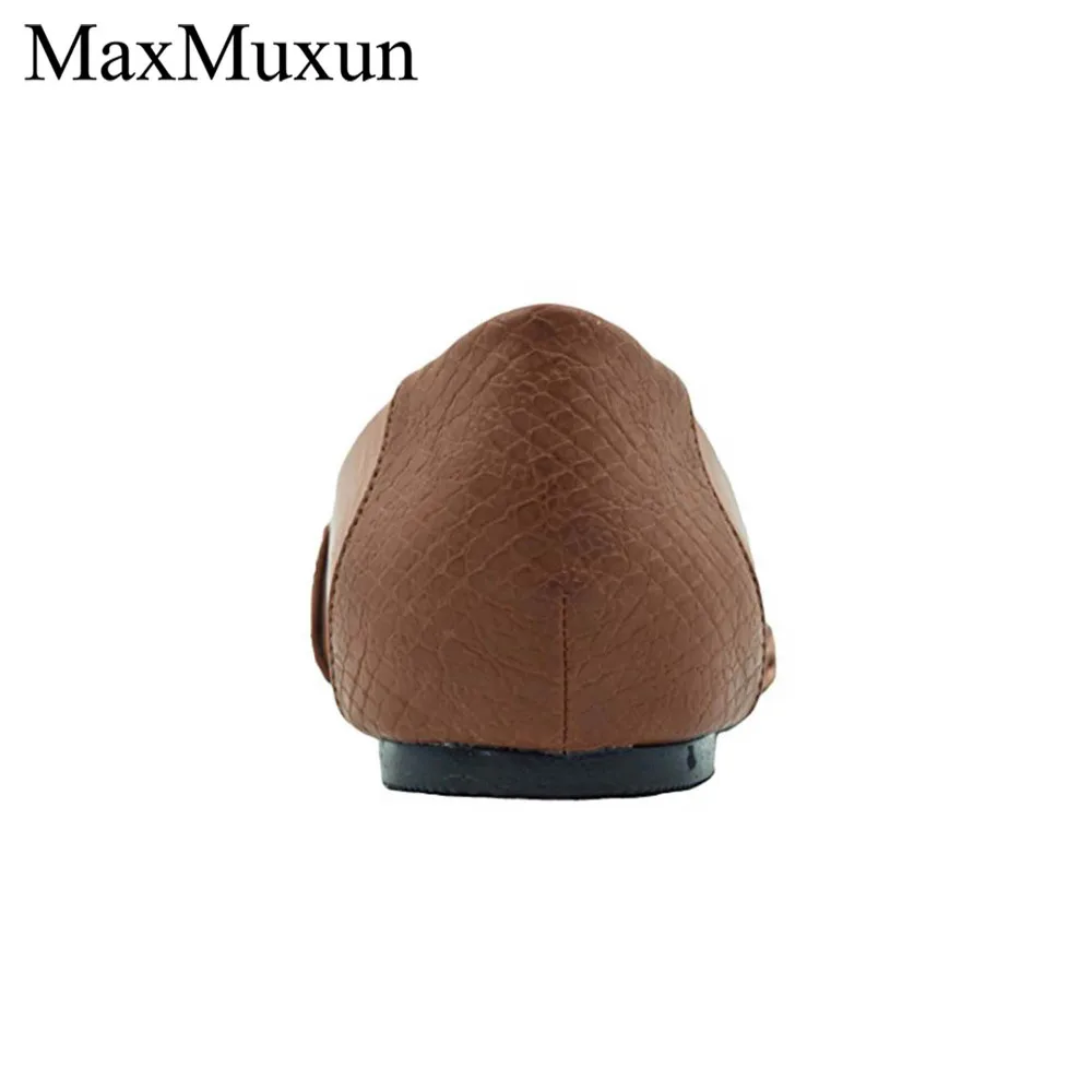 MaxMuxun/Лидер продаж; сезон весна-осень; кожаная обувь; женские балетки на плоской подошве для работы; Модные слипоны; Женские Повседневные балетки; женская обувь