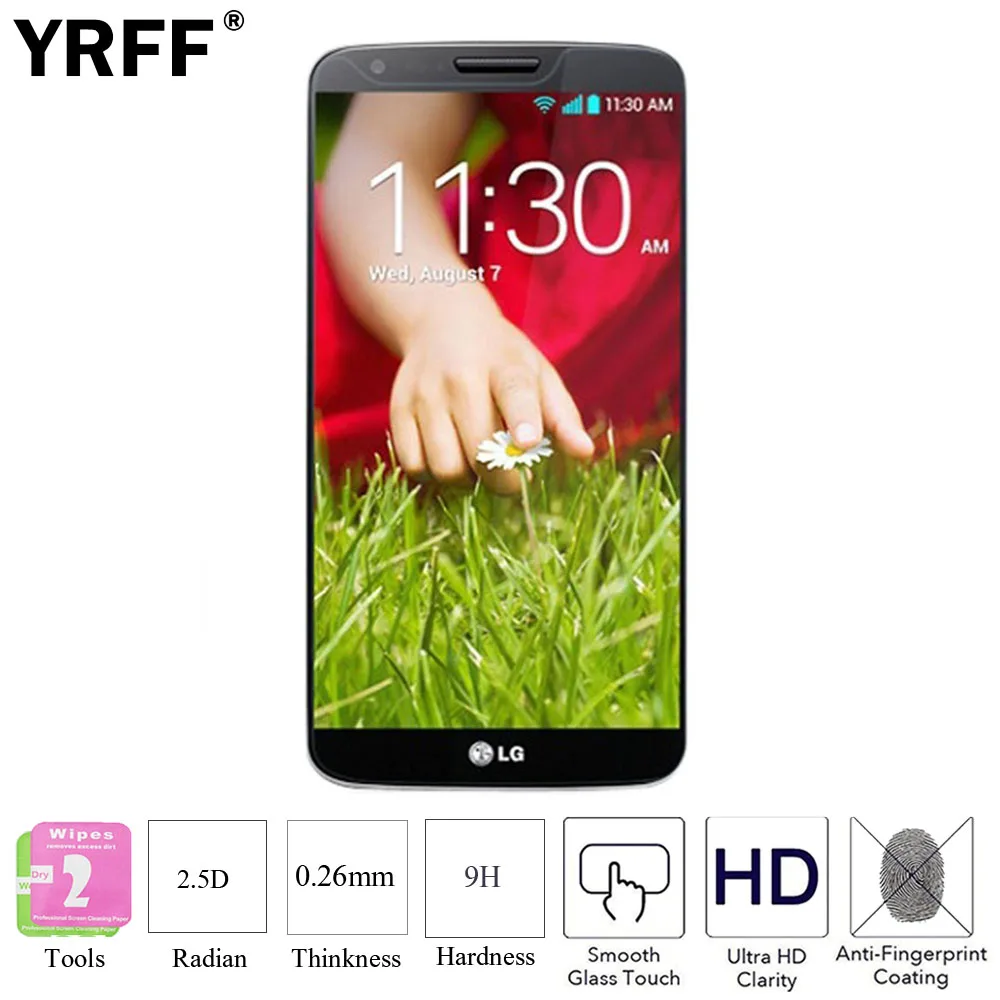 2 шт Защитная пленка из закаленного стекла Экран протектор для LG G2 F320 F800 F801 F802 D803
