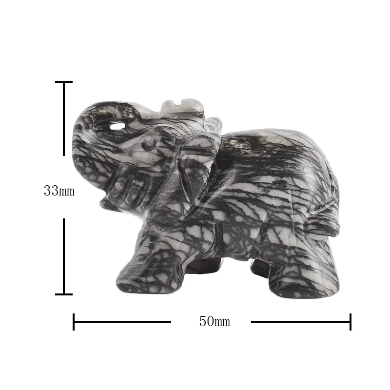 2 дюйма натуральные камни Пикассо фигурка яшмы слона резное ремесло мини статуи