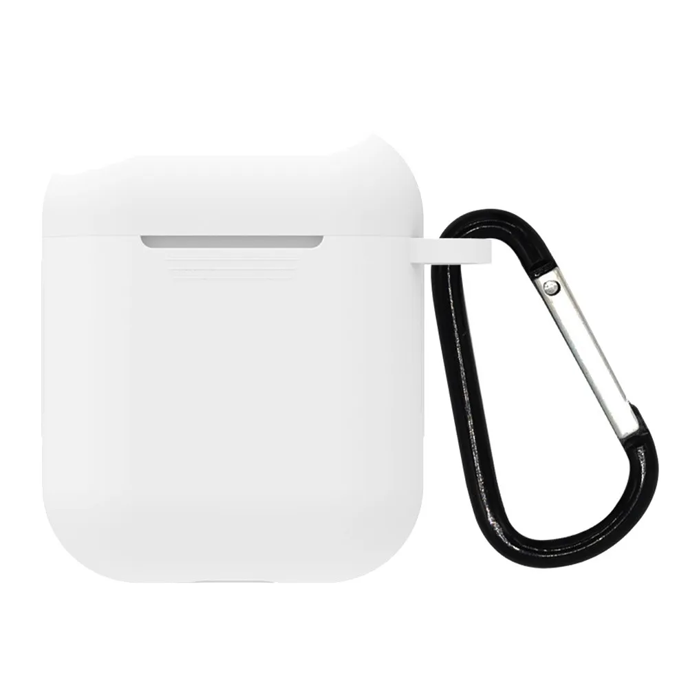 1PCS Silicone TPU Bluetooth Wireless Earphone Case Protective Cover Skin Accessories for Apple Airpods Charging Box with Hooks |