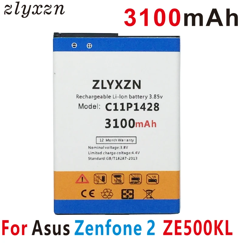 Аккумулятор ZLYXZN C11P1428 3100 мАч для Asus Zenfone 2 Zenfone2 Laser ZE500KL ZE500KG | Мобильные телефоны и