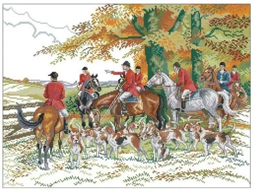 

Вышивка крестиком 11CT, лошадь, охота, 69x46 см, CS-132WM