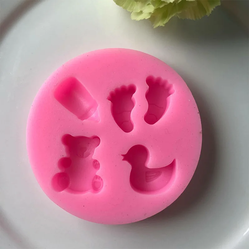 3D Силиконовые шоколадные помадные формы DIY Gummy Bear бутылки ноги утки украшения