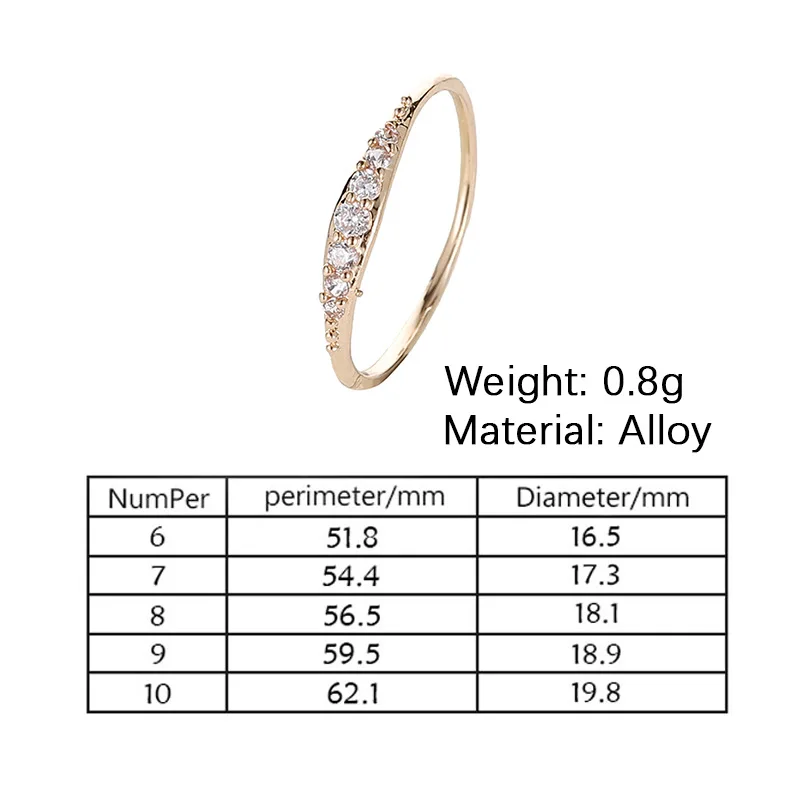 Simple Style Twinkling Full Shiny Zircon Elegant Silver Plated Golden Rings For Women 5 Sizes | Украшения и аксессуары