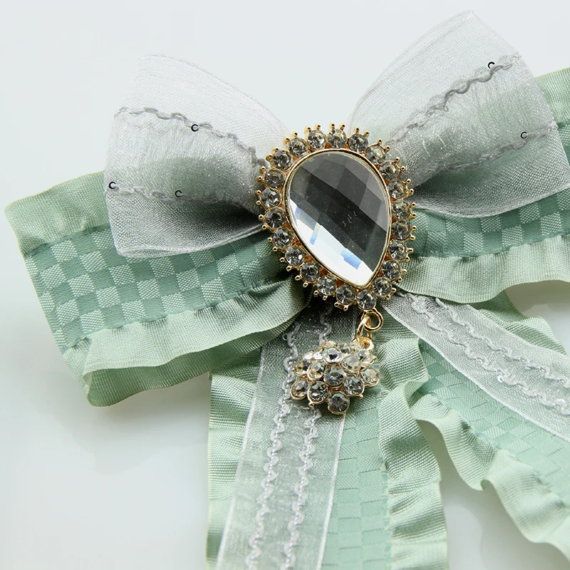 Ribbon brooch lace decoration cute minimalist style luxury glass crystal accessories wedding party clothing pins 22g | Украшения и