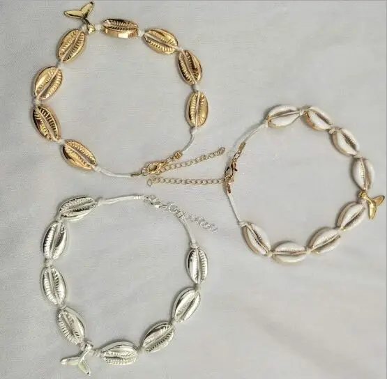 1 шт. летняя пляжная Подвеска из морской раковины с кисточками ножной браслет