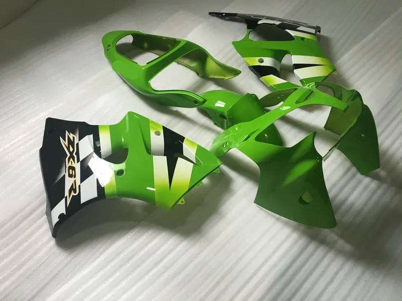 Комплект обтекателей под заказ для KAWASAKI Ninja ZX6R 00 01 02 ZX 6R 2000 2001 2002 ABS зеленый черный