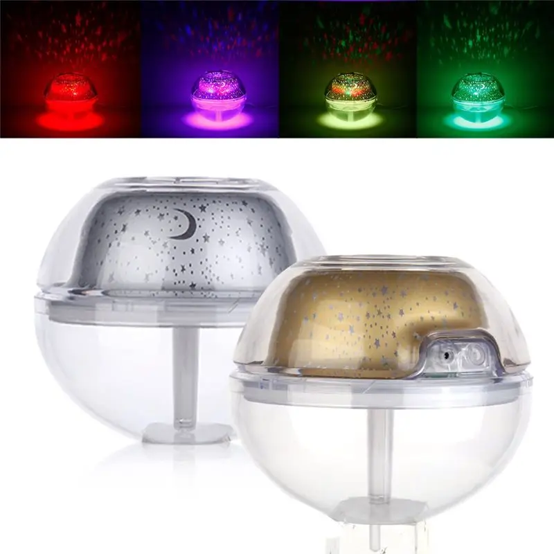 500ML Mini Magic Crystal Star Projection Air Humidifier Oil Diffuser Purifie Room Nebulizer LED Lamp Small Air Conditioning Home