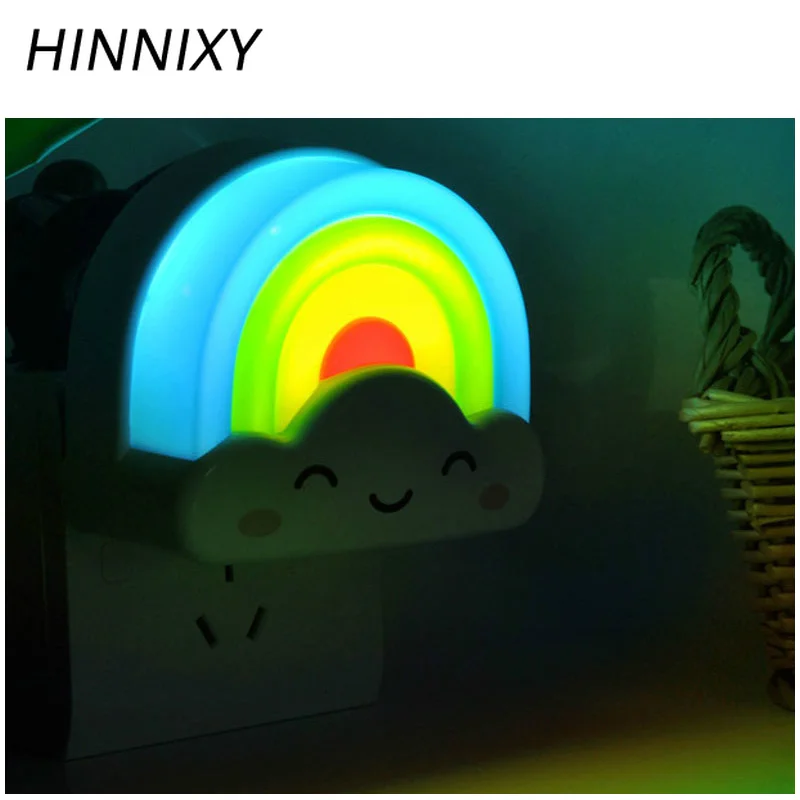 Hinnixy LED цветная Радужная форма ночное освещение голосовое сенсорное управление